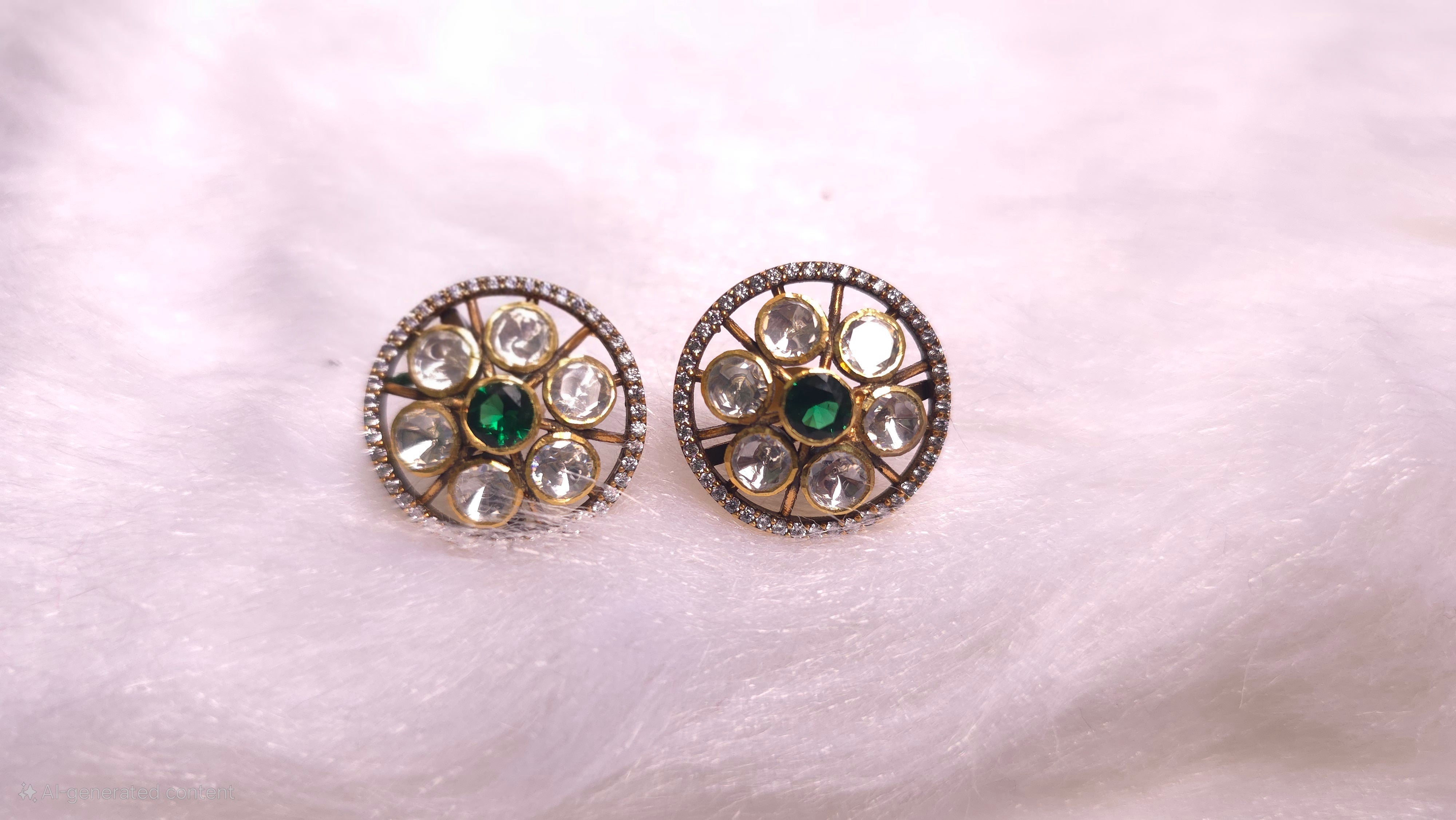 Emerald Petal Studs
