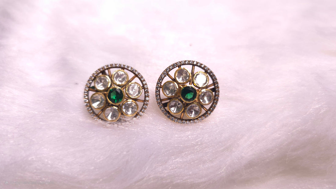 Emerald Petal Studs