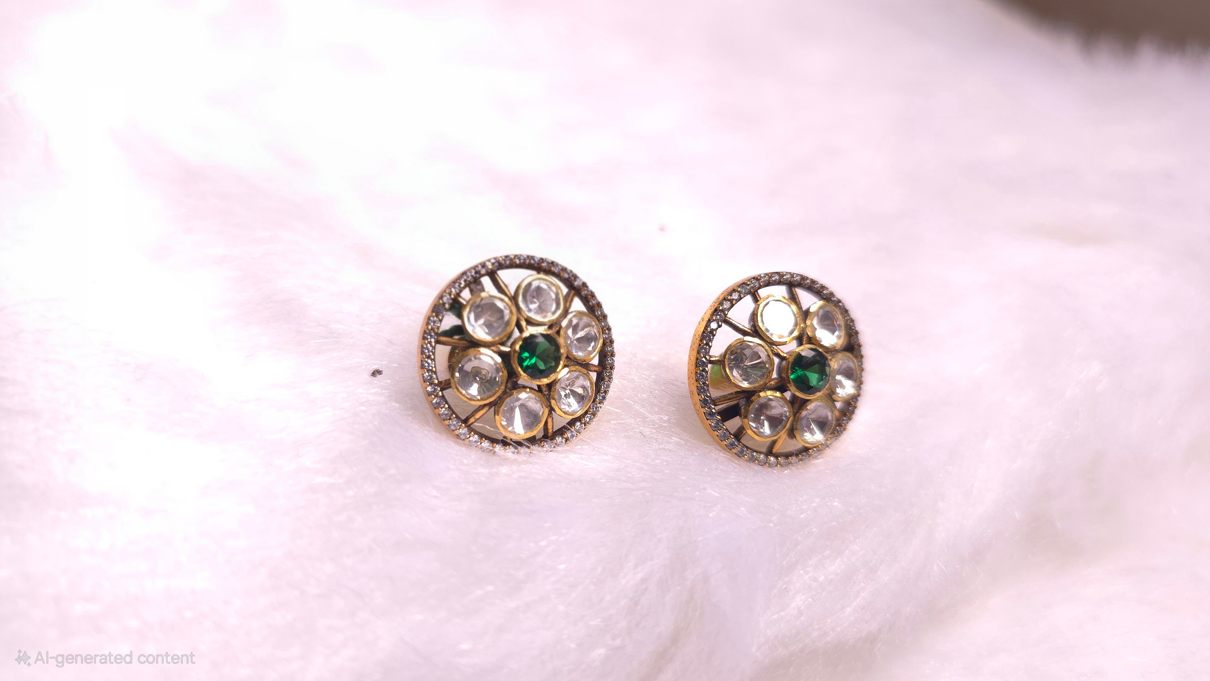 Emerald Petal Studs