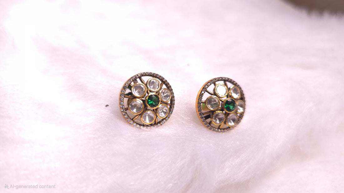 Emerald Petal Studs